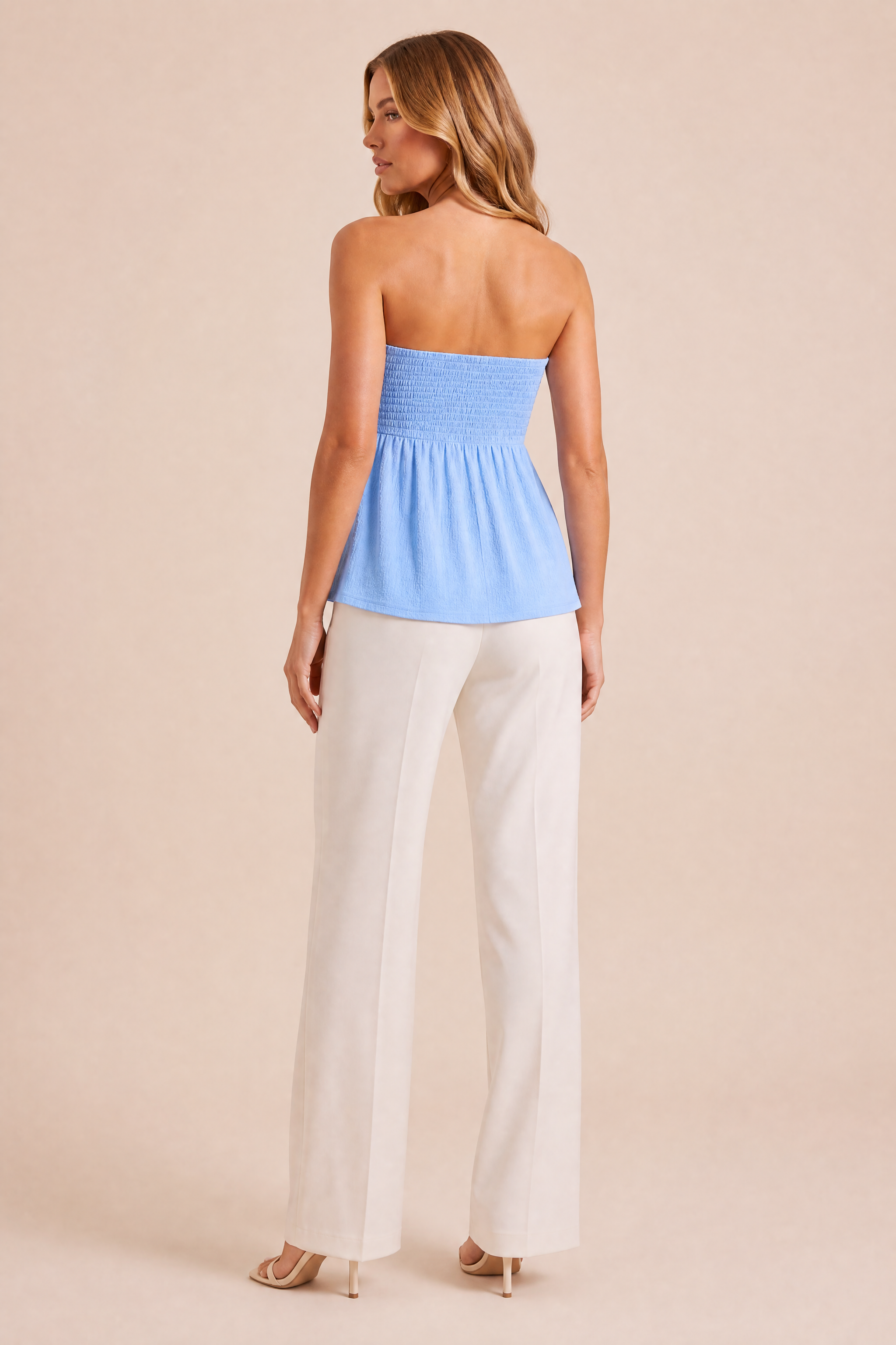 Top bandeau bleu dos nu | Vue de dos | Lounelle Paris