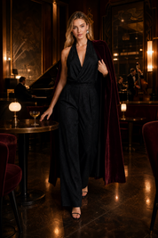 Ensemble noir col licou dos nu | Deuxième photo lifestyle | Lounelle Paris