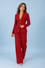Blazer set med vida byxor