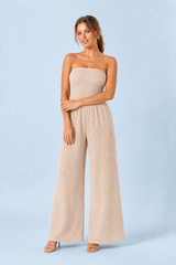 Bandeau jumpsuit med vida ben