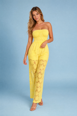 Gul transparent bandeaujumpsuit