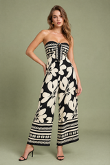 Svart rygglös bustier-jumpsuit