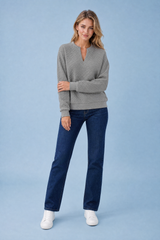 Texturerad V-ringad sweat