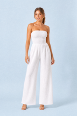 Bandeau jumpsuit med vida ben