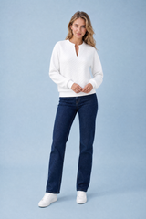 Texturerad V-ringad sweat