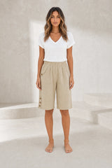Bermuda droit taille haute