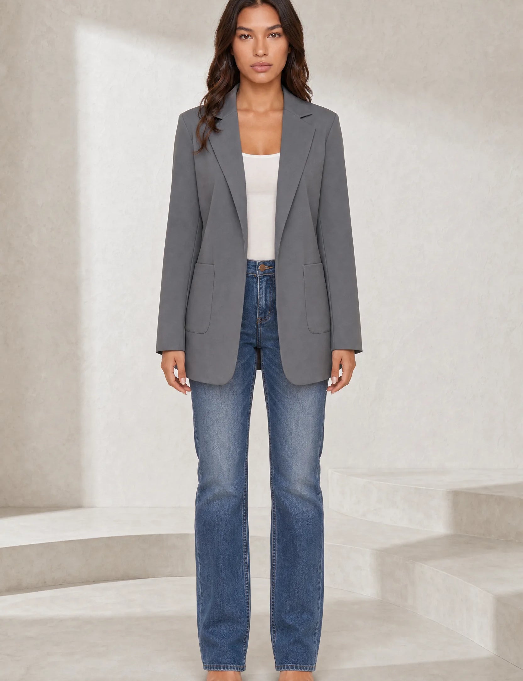 Blazer ajusté à col tailleur | Lounelle Paris