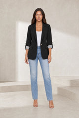 Blazer ajusté manches trois-quarts