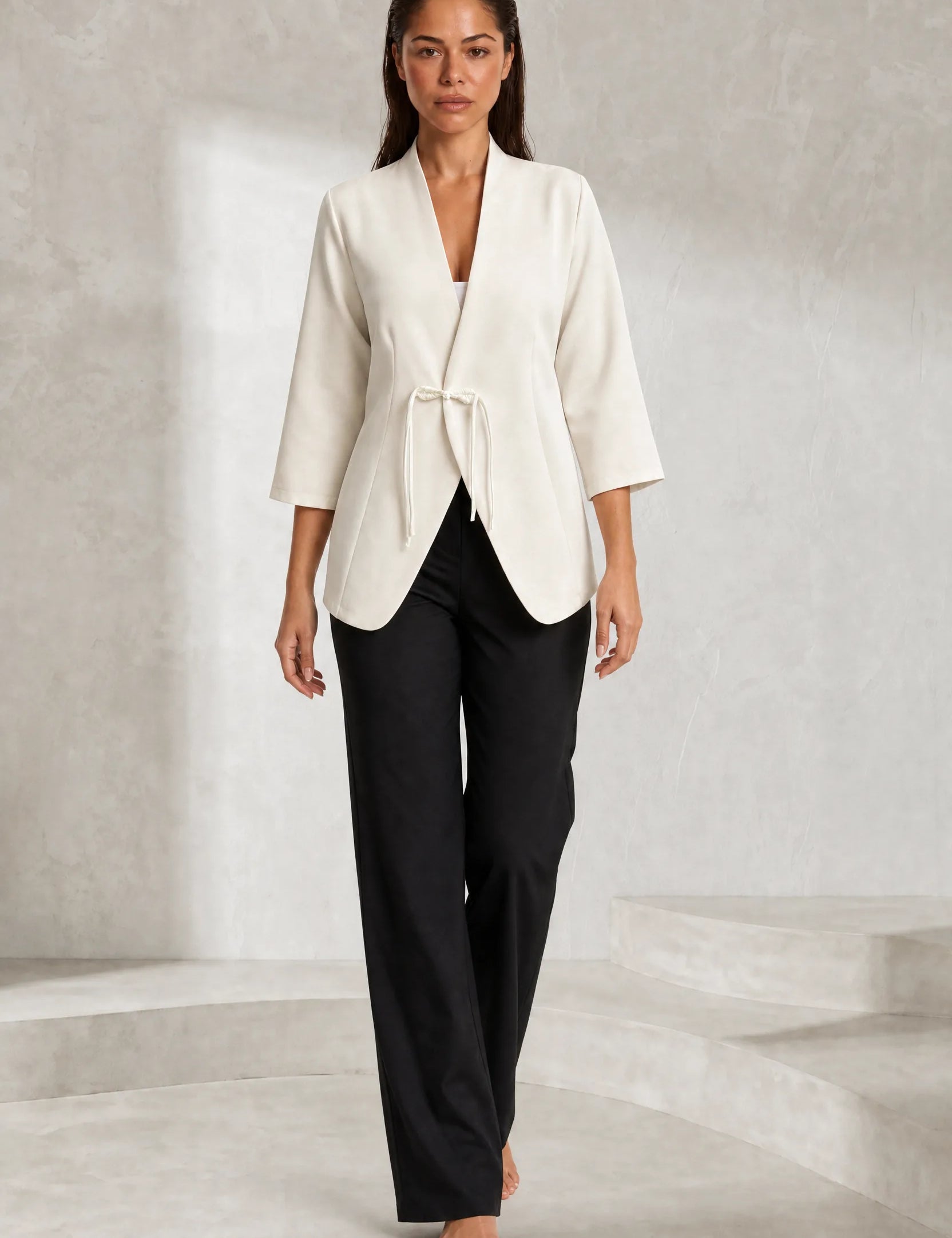 Blazer blanc cassé col châle | Lounelle Paris