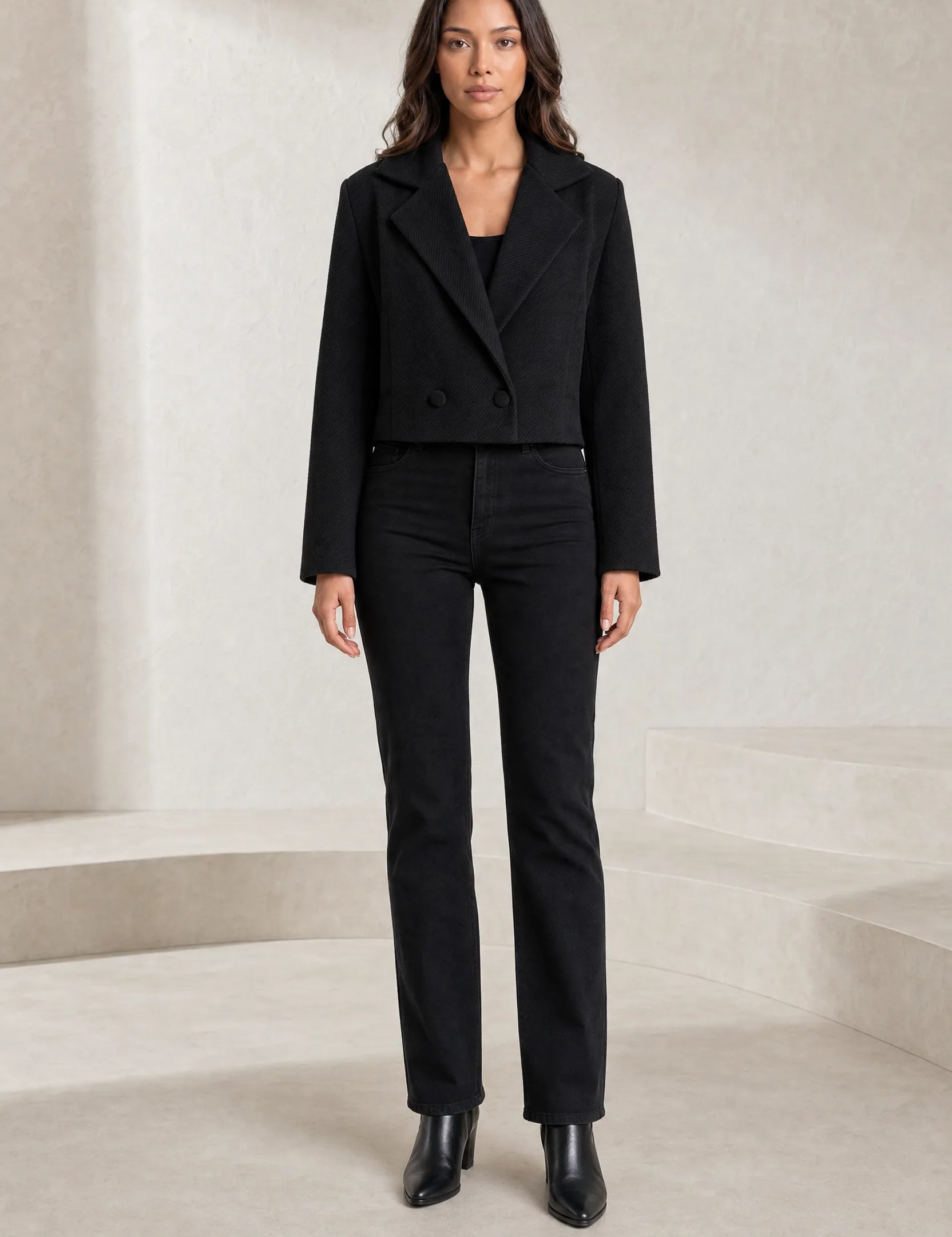 Blazer court ample à double boutonnage | Lounelle Paris