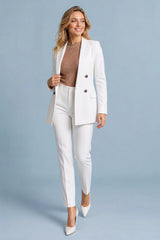Midilång dubbelknäppt blazer