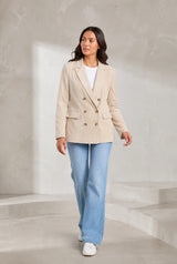 Blazer mi-long velours côtelé