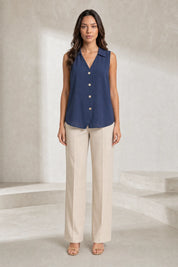 Blouse sansmanches col en V | Lounelle Paris