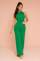 Axknuten ärmlös jumpsuit