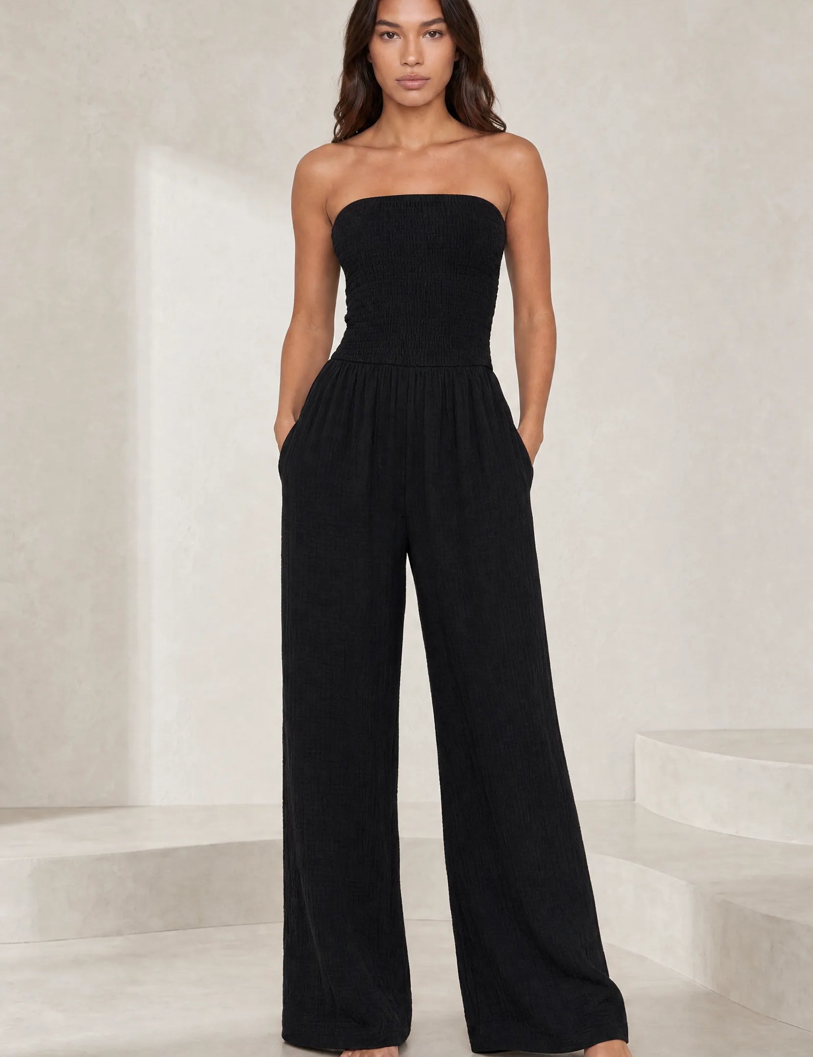 Combinaison bandeau jambes larges | Lounelle Paris
