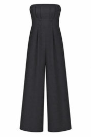 Combinaison noire bustier jambes larges | Lounelle Paris