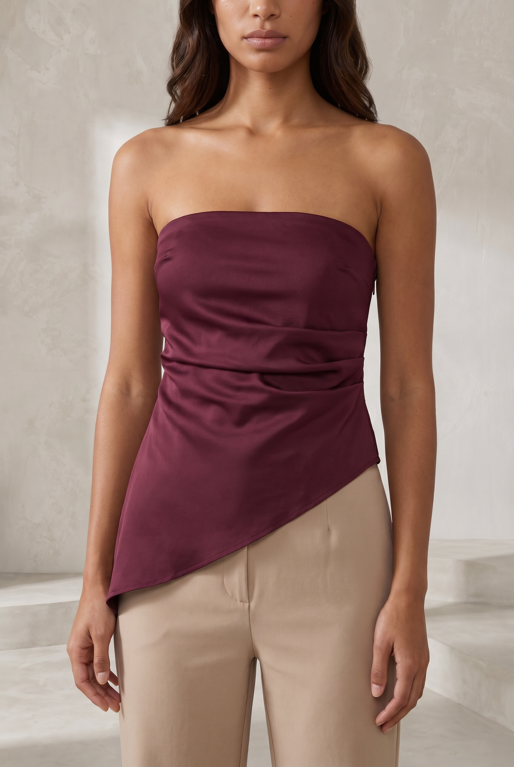 Top bustier froncé asymétrique | Lounelle Paris