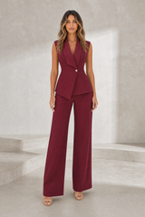 Ensemble gilet croisé pantalon large