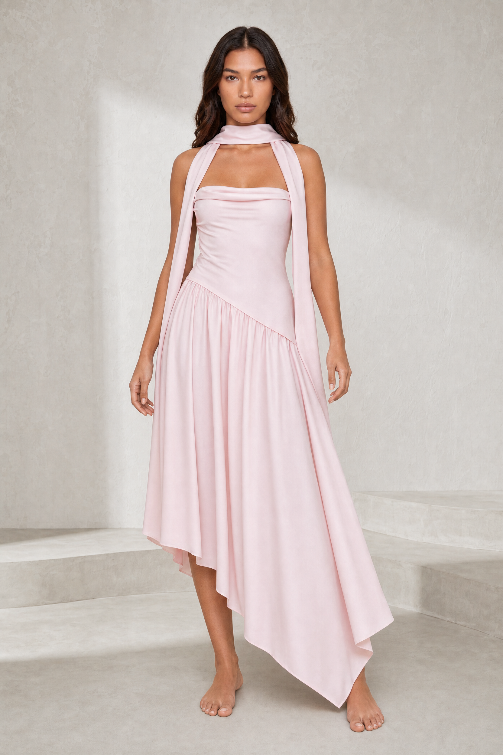 Robe longue bustier asymétrique | Lounelle Paris