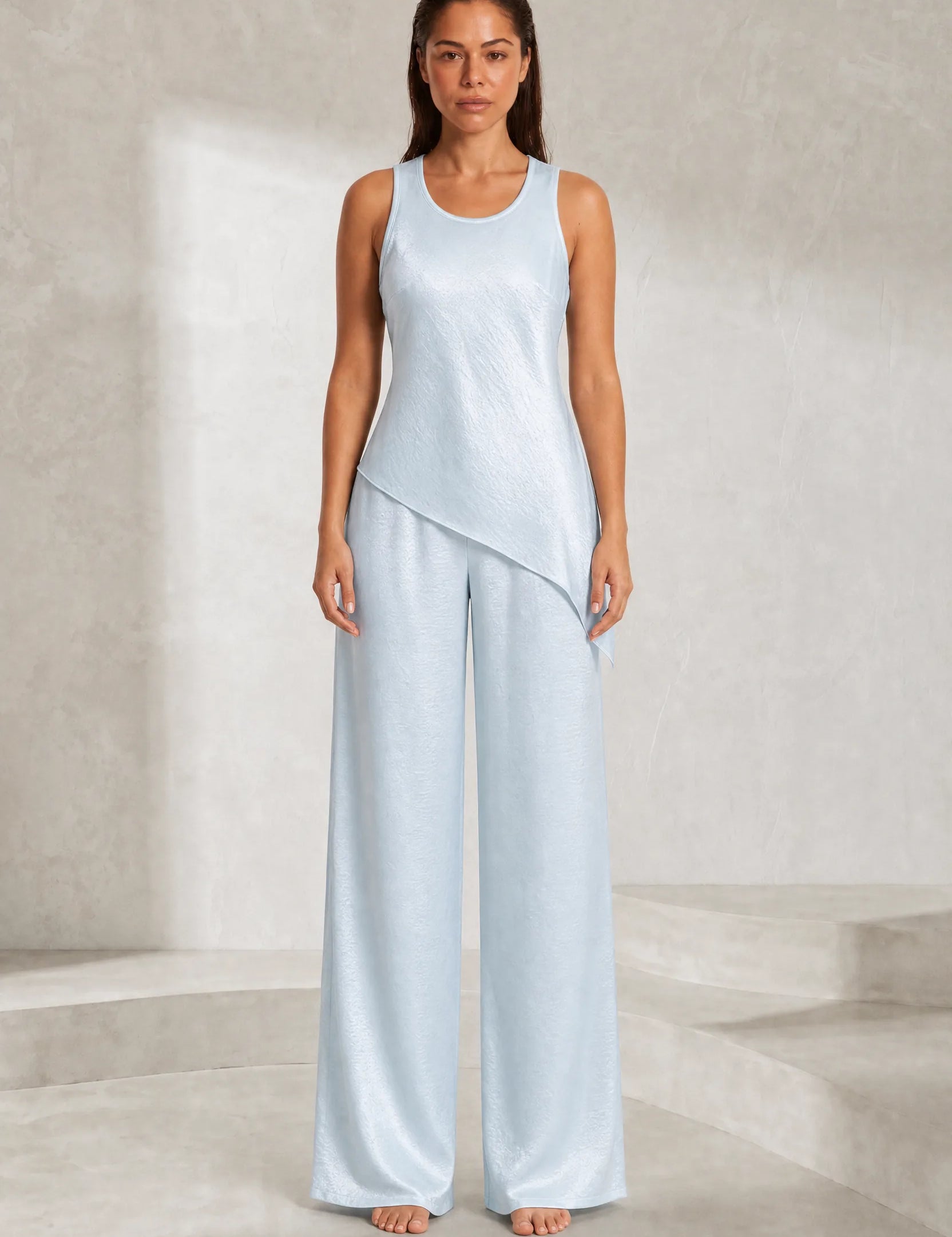 Ensemble pantalon asymétrique sans manches | Lounelle Paris