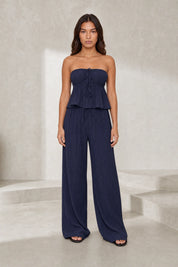 Ensemble pantalon large bustier volanté | Lounelle Paris