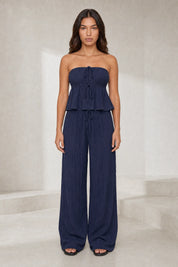 Ensemble pantalon large bustier volanté | Lounelle Paris
