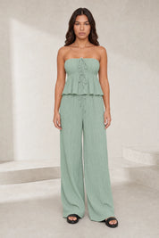 Ensemble pantalon large bustier volanté | Lounelle Paris
