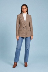 Blazer figursytt i hundtandsmönster