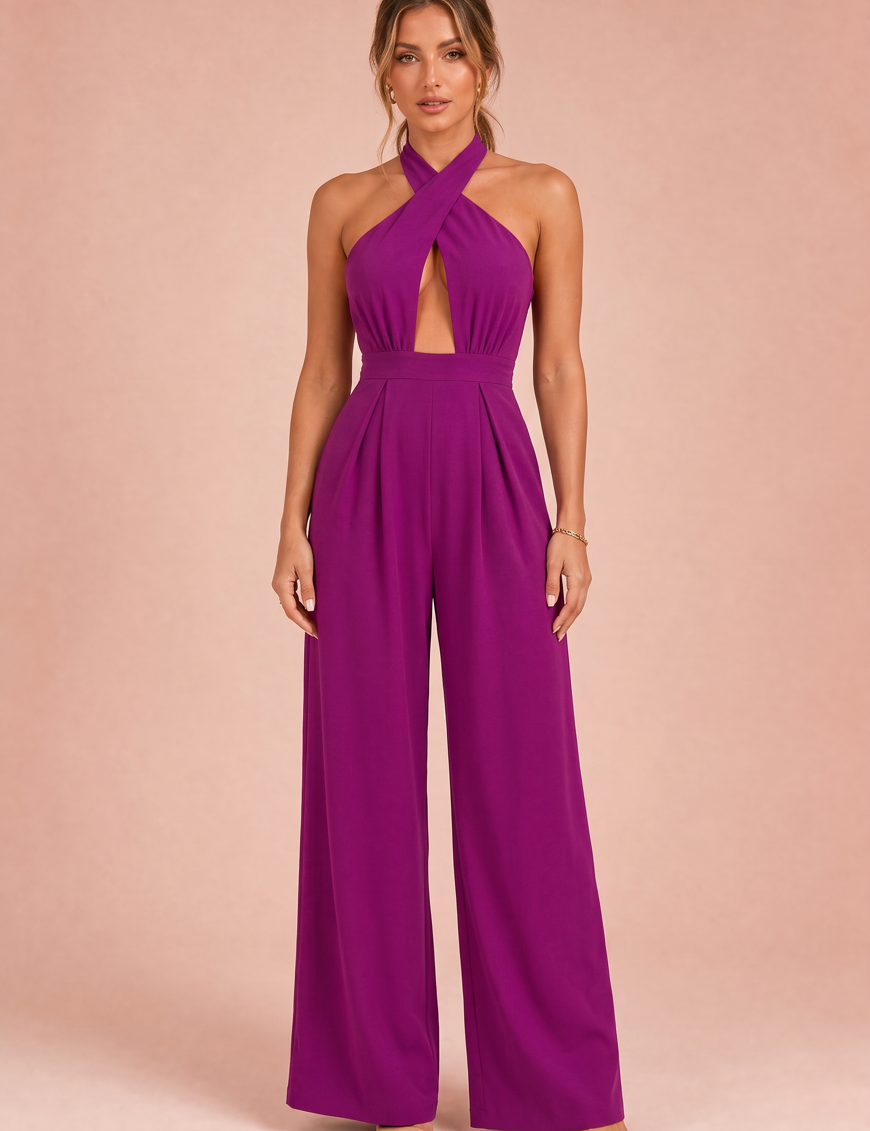 Combinaison col licou dos nu | Variante Violet | Lounelle Paris