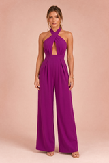 Halterneck jumpsuit med bar rygg