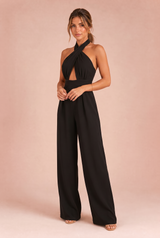 Halterneck jumpsuit med bar rygg