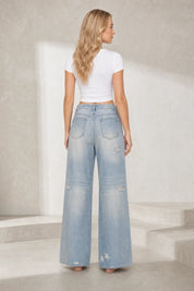 Jean bleu délavé coupe ample | Lounelle Paris