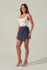 Högmidjad omlottkjolshorts