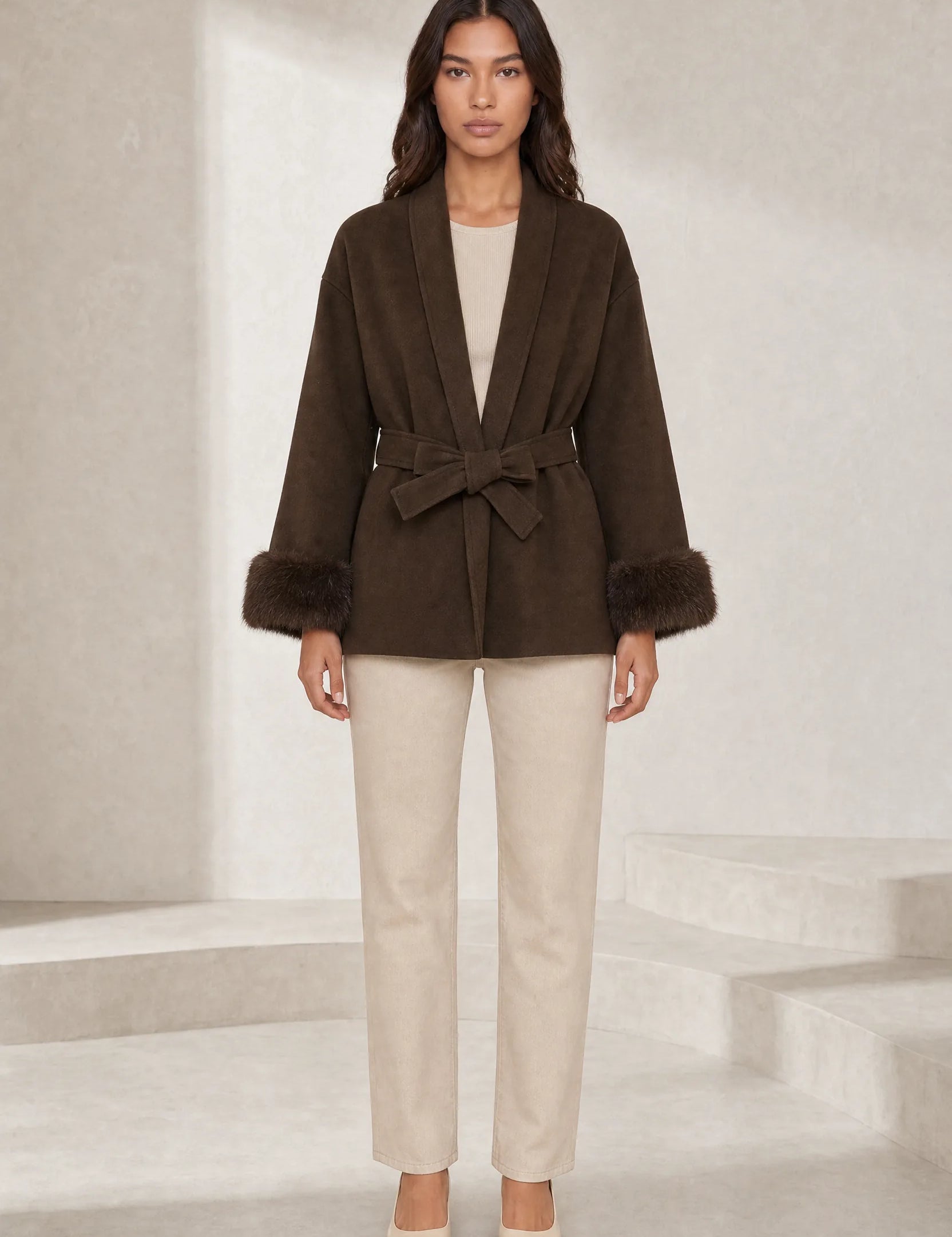 Manteau court ample col châle | Lounelle Paris