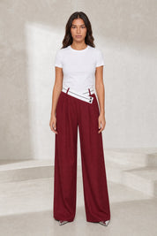 Pantalon large taille haute croisée | Lounelle Paris
