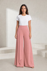 Pantalon large taille haute fluide