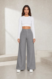 Pantalon large velours côtelé taille haute | Lounelle Paris