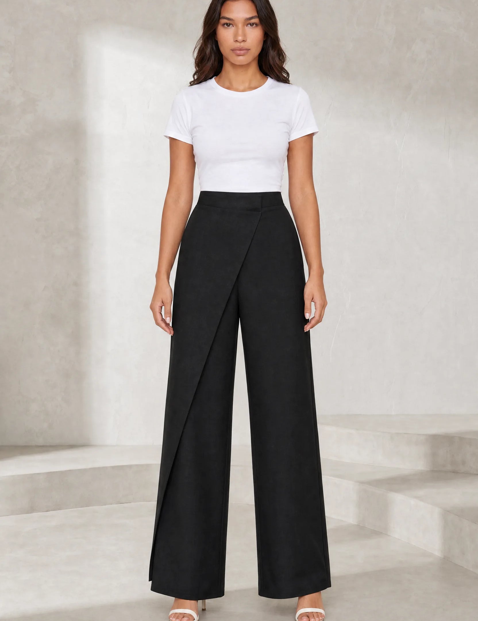 Pantalon taille haute asymétrique | Lounelle Paris