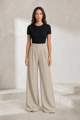 Pantalon taille haute jambes larges