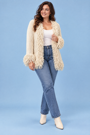 Gilet crème à franges | Porté sur une autre silhouette | Lounelle Paris