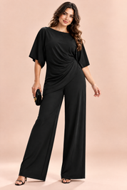 Ensemble pantalon noir plissé effet portefeuille | Porté sur une autre silhouette | Lounelle Paris