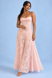 Robe longue fleurie rose | Porté sur une autre silhouette | Lounelle Paris