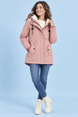 Rosa oversized parkas med huva