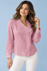 Randig asymmetrisk rosa blus