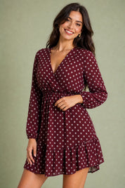 Robe à pois col V | Vue rapprochée | Lounelle Paris