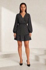 Robe à pois col V