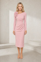 Robe asymétrique à fleur d'épaule | Lounelle Paris