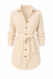 Robe chemise abricot ceinturée | Lounelle Paris