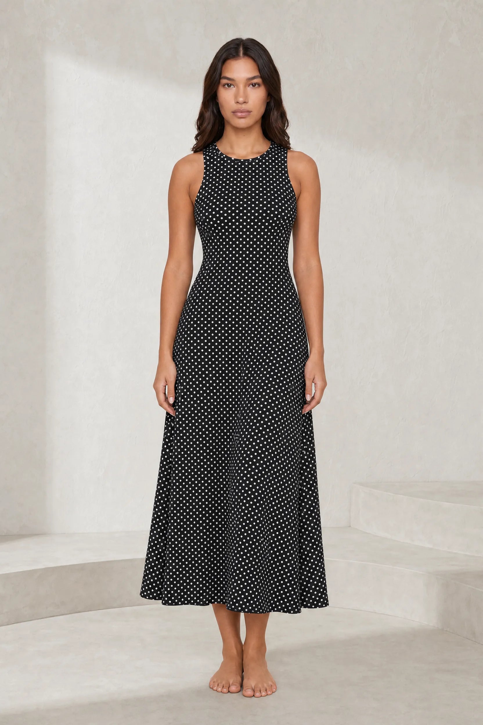 Robe longue à pois dos nu | Lounelle Paris