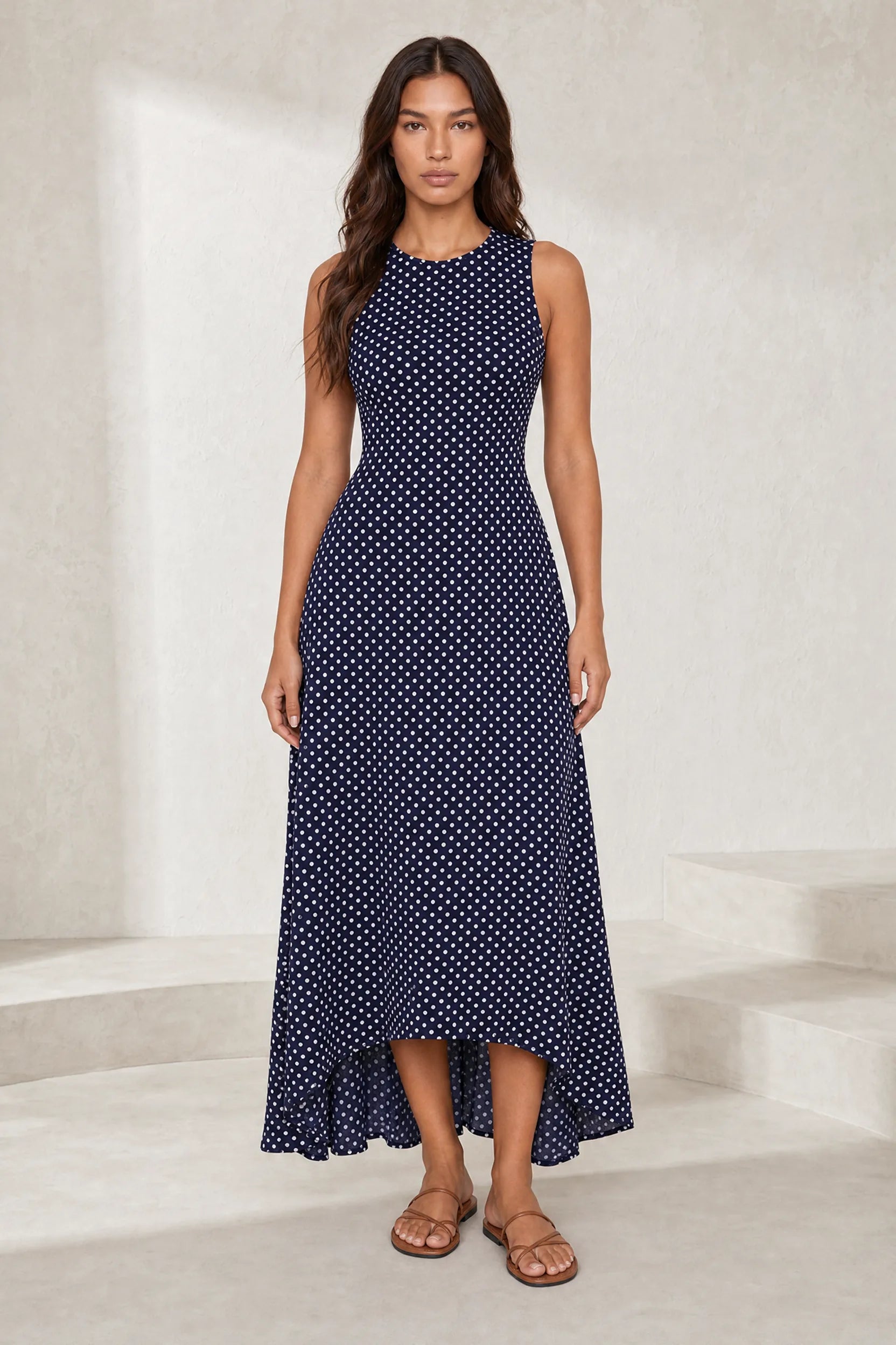 Robe longue à pois dos nu | Lounelle Paris